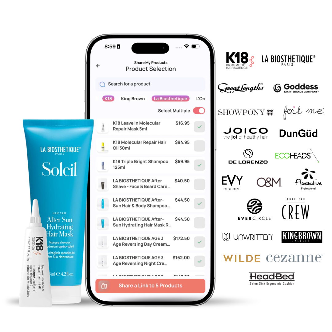image of app screens of Husl FREE hairdresser Business Management App with product ordering
