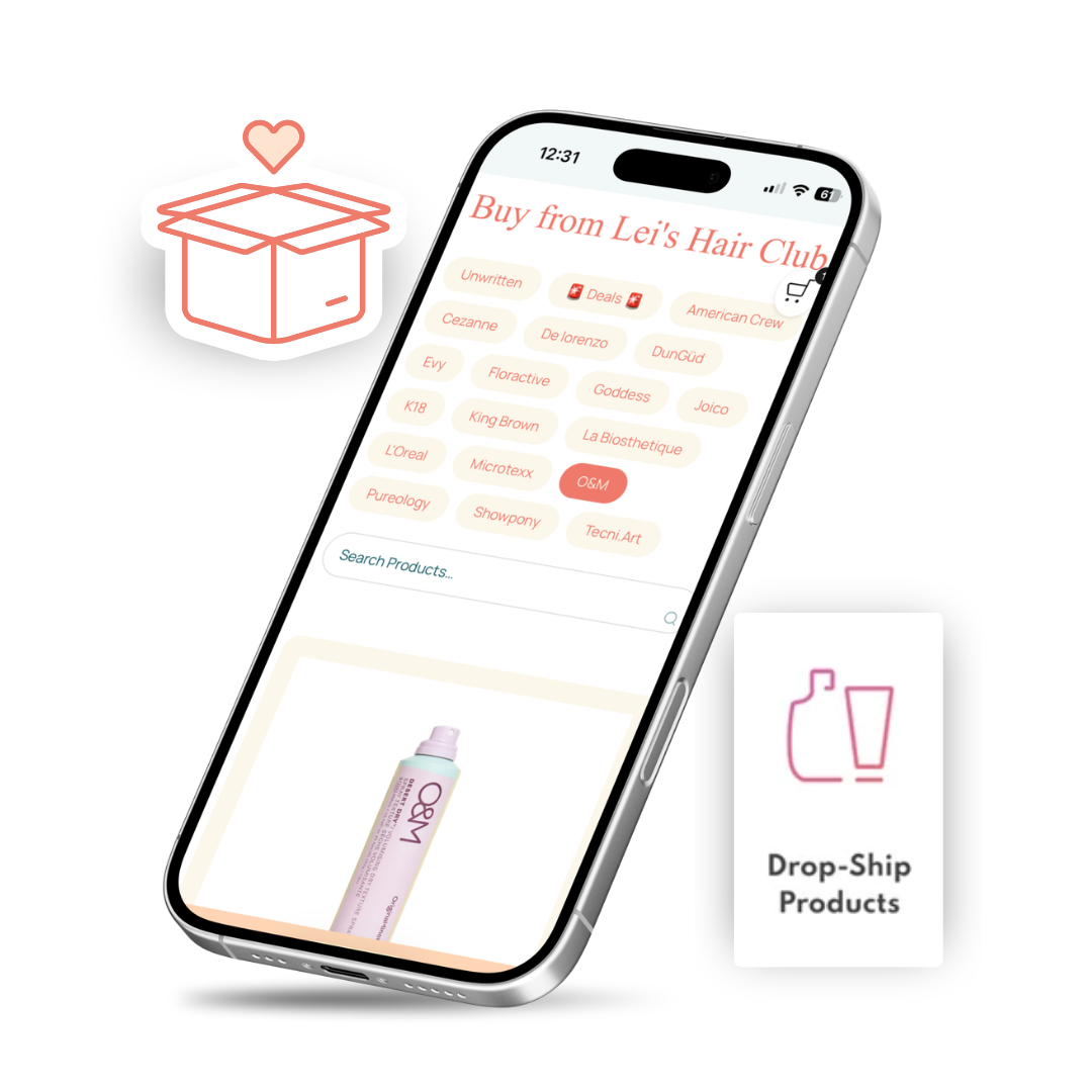 image of app screens of Husl FREE hairdresser Business Management App with product ordering